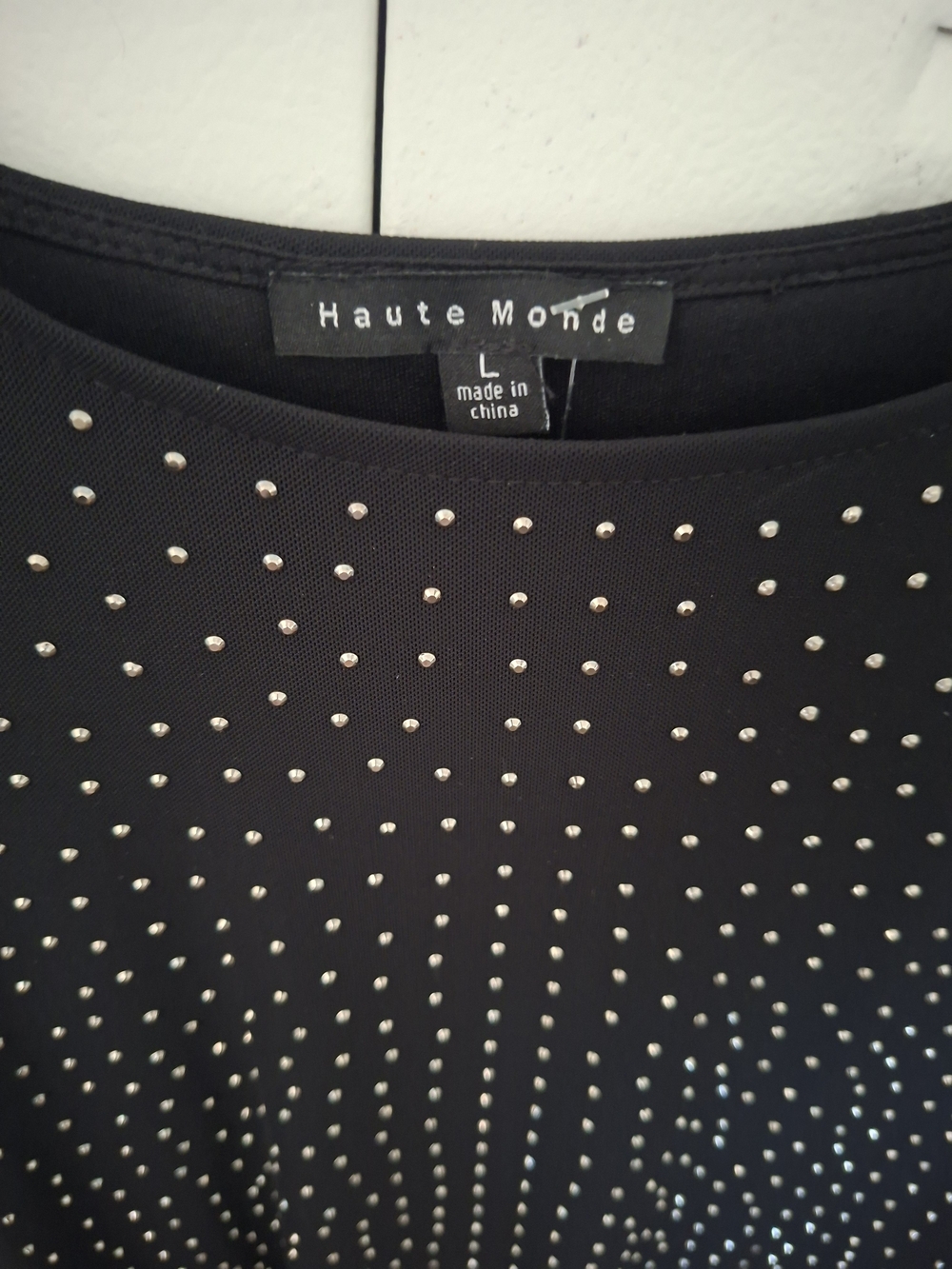 Haute Monde Black Top with Silver Studs